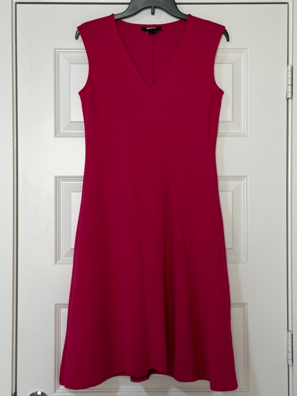 DKNY Pink V-Neck Midi Dress